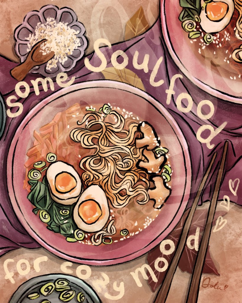 Food illustration of Miso Ramen.