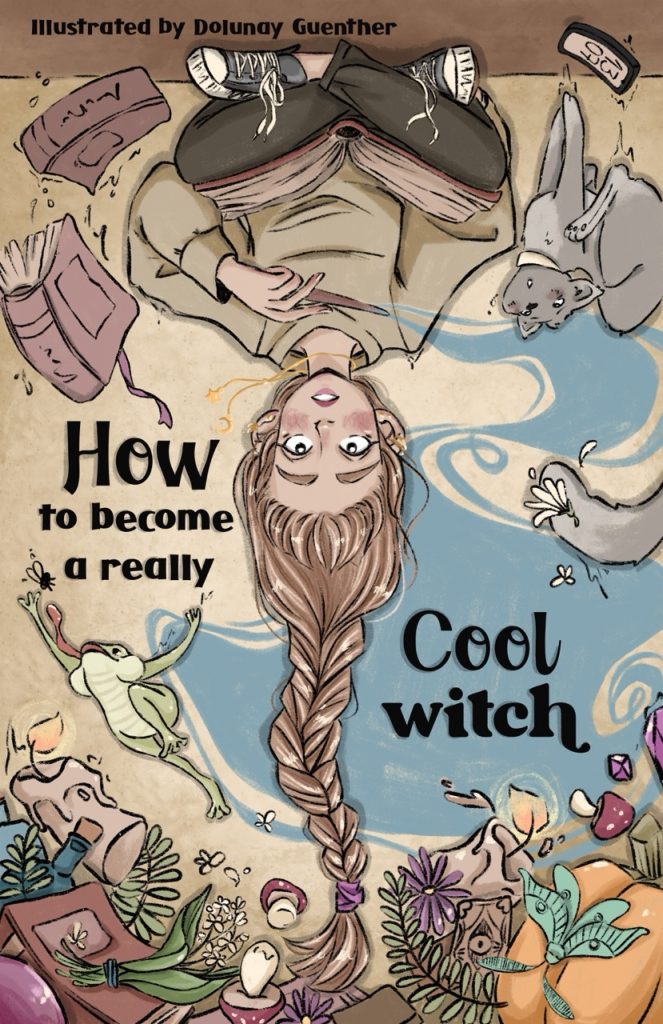 Upside down witch comic book cover.