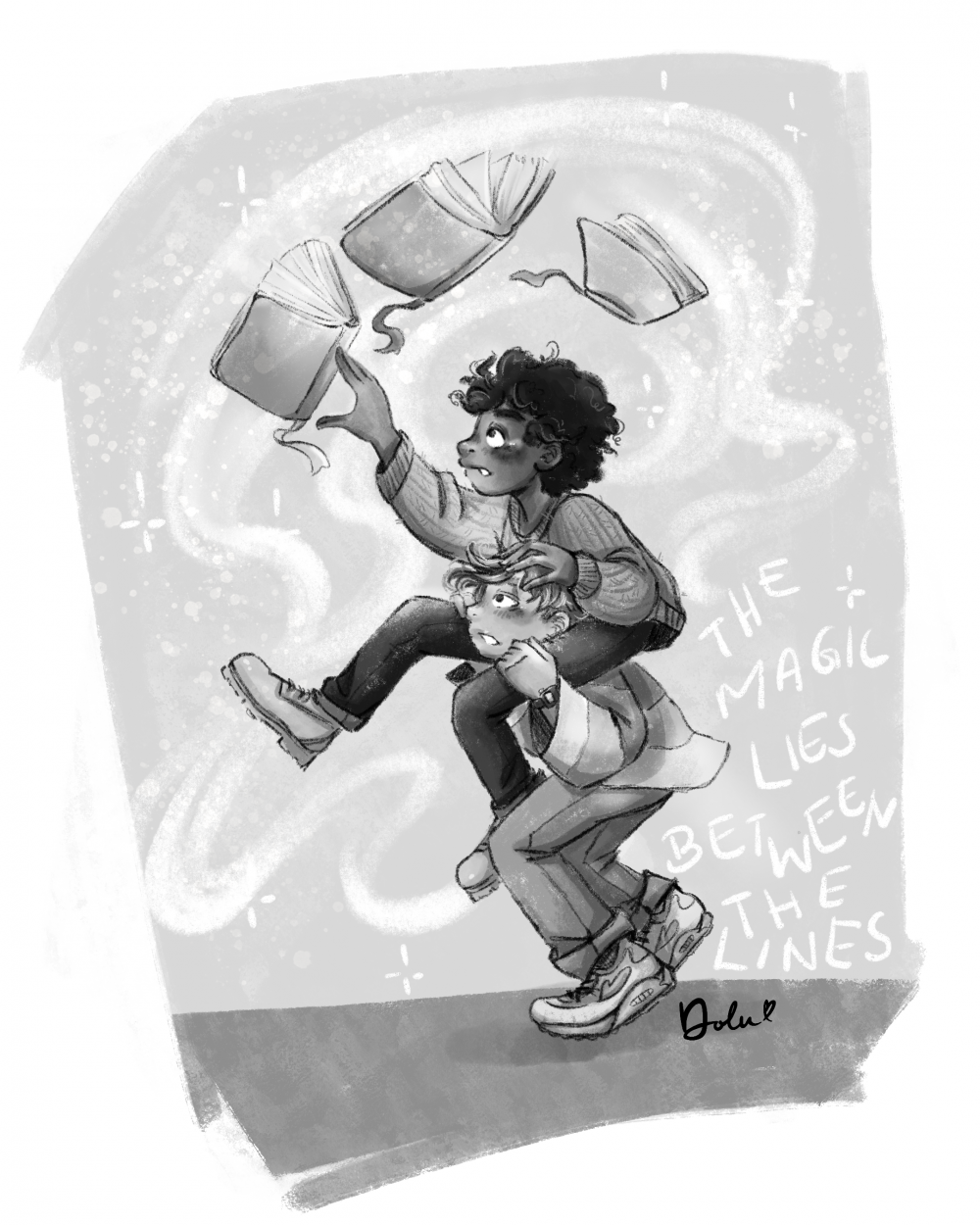 Kinderbuch Illustration Schwarz Weiß