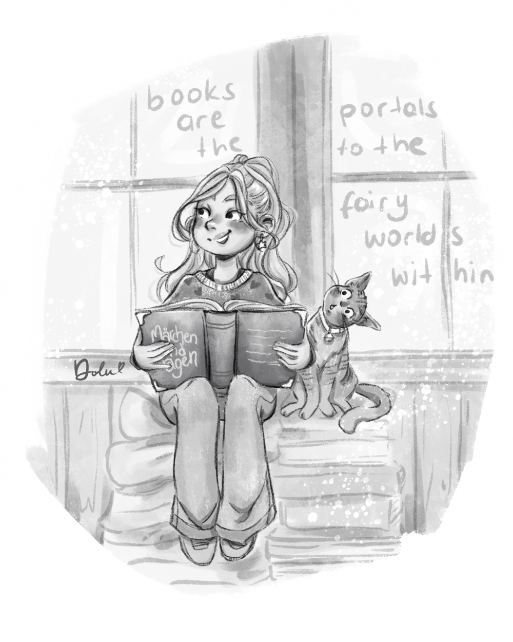 Kinderbuch Schwarzweiß Illustration